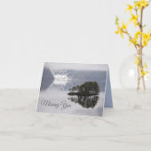 Carte Island Reflection Lake Missing You Blank Note Card (Fleur jaune)
