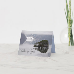 Carte Island Reflection Lake Missing You Blank Note Card
