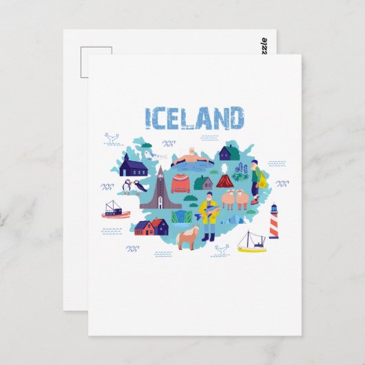 Carte Islande (Devant / Derrière)