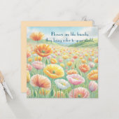 Carte Islande Poppy Field & Quote (Devant/Arrière en situation)