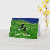 Carte Islande - Puffins (Fleur jaune)
