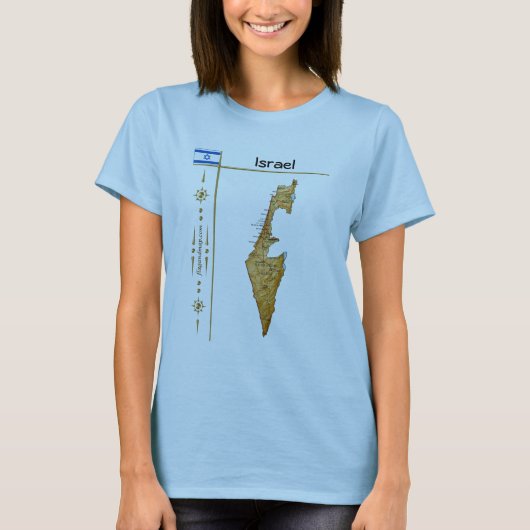 Carte Israël + Drapeau + Titre T-shirt (Devant)