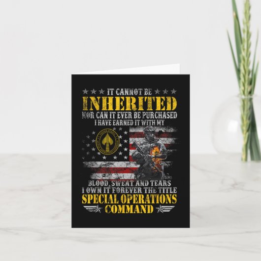Carte It Cannot Be Inherited Special Operations Command (Devant)