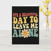 Carte It’s a Beautiful Day to Leave Me Alone Funny Retro (Fleur jaune)