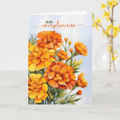 Carte Italian Buon Compleanno Marigolds October Birthday (Fleur jaune)