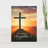Carte Italian Sympathy Con la Comprensione Sunset Cross (Devant)