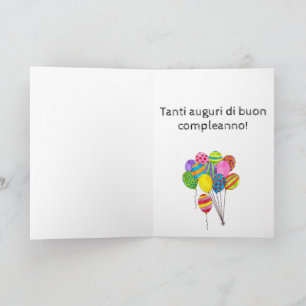 Carte Italie Anniversaire bouquet de ballons