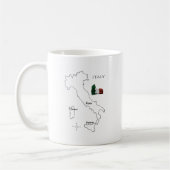 Carte Italie Café Mug - Design moderne Voyage (Gauche)