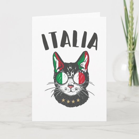 Carte Italie Soccer Chat Mascotte drapeau italien (Devant)