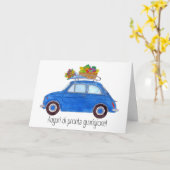 Carte Italien Bon rétablissement Bleu Fiat 500 rétro (Fleur jaune)