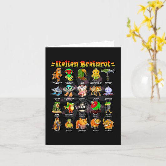 Carte Italien Cerveau Rot Italien Brainrot Mèmes Drôle _ (Fleur jaune)