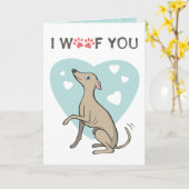 Carte Italien Greyhound Fawn Iggy mignonne Cartoon Dog L (Fleur jaune)