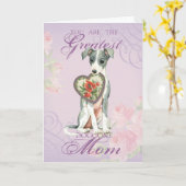 Carte Italien Greyhound Heart Maman (Fleur jaune)