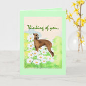 Carte Italien Greyhound : Pensez à vous (Fleur jaune)