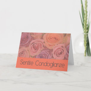 Carte Italien roses de Sympathie - sentite condoglianze