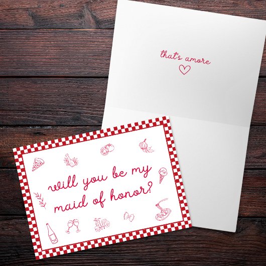 Carte Italien "That's Amore" Maid of Honor Proposition