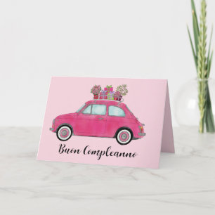 Carte italienne Anniversaire Retro Fiat 500