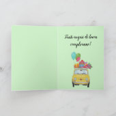 Carte italienne Anniversaire Retro Fiat 500 (Intérieur)