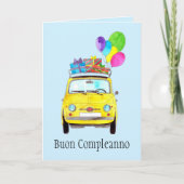 Carte italienne Anniversaire Retro Fiat 500 (Devant)