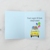 Carte italienne Anniversaire Retro Fiat 500 (Intérieur)