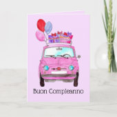 Carte italienne Anniversaire Retro Fiat 500 (Devant)