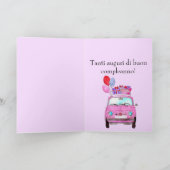 Carte italienne Anniversaire Retro Fiat 500 (Intérieur)