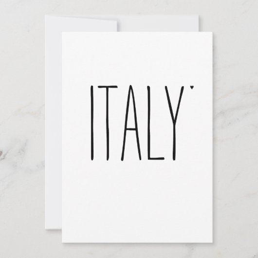 Carte Italy - minimalistic typography card (Devant)