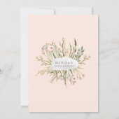 Carte Itinéraire d'anniversaire floral aquarelle (Dos)