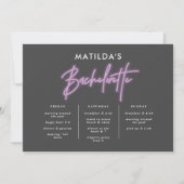 Carte itinéraire de bachelorette néon design moderne (Devant)