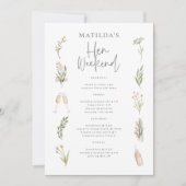 Carte Itinéraire de fin de semaine de fleurs d'aquarelle (Devant)