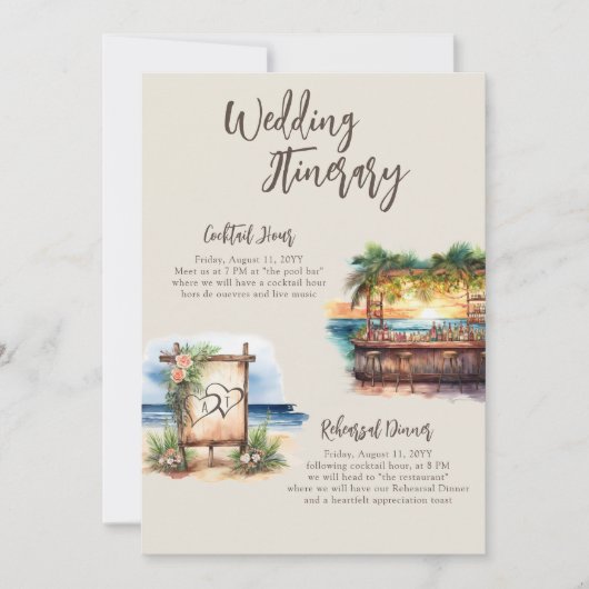 Carte Itinéraire de mariage de Sunset Beach (Devant)