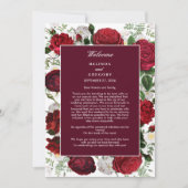 Carte Itinéraire du Mariage d'aquarelle florale de Bourg (Devant)