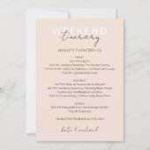 Carte Itinéraire du Mariage rose crème (Devant)