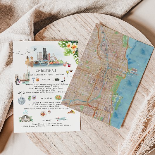 Carte Itinéraire du week-end de bachelorette | Chicago