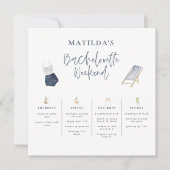 Carte Itinéraire du week-end de bachelorette moderne ble (Devant)