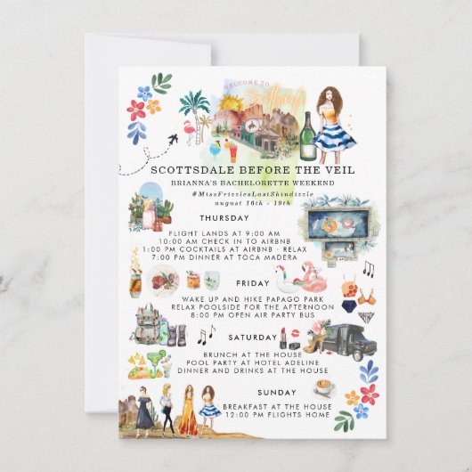 Carte Itinéraire du week-end de bachelorette | Scottsdal (Devant)