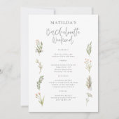 Carte Itinéraire du week-end de la bachelorette florale (Devant)