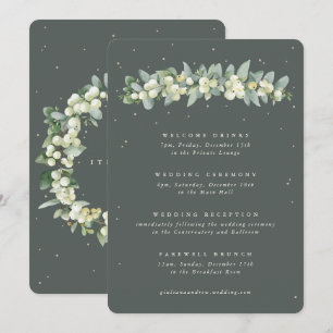 Carte Itinéraire Mariage 5x7 Green Snowberry+Eucalyptus