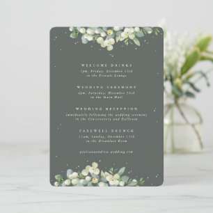 Carte Itinéraire Mariage 5x7 Green Snowberry+Eucalyptus