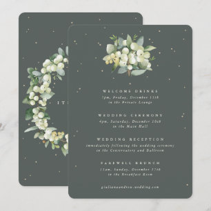 Carte Itinéraire Mariage 5x7 Green Snowberry+Eucalyptus