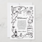 Carte Itinéraire Mariage de bienvenue à main (Devant)