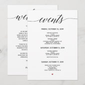 Carte Itinéraire Mariage de calligraphie simple et (Devant / Derrière)