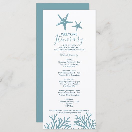 Carte Itinéraire Mariage Sea Star (Devant / Derrière)