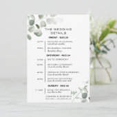 Carte Itinéraire minimaliste Mariage Eucalyptus (Debout devant)