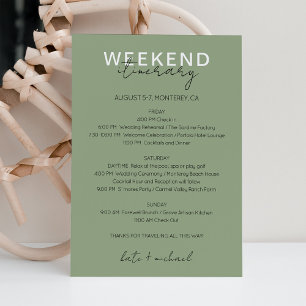 Carte Itinéraire Sage Green Mariage du week-end