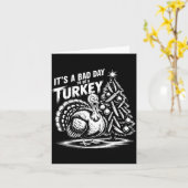 Carte It's A Bad Day To Be A Turkey Funny Christmas Turk (Fleur jaune)
