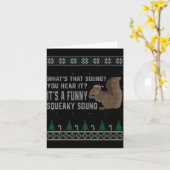 Carte Its A Funny Squeaky Sound Funny Squirrel Christmas (Fleur jaune)