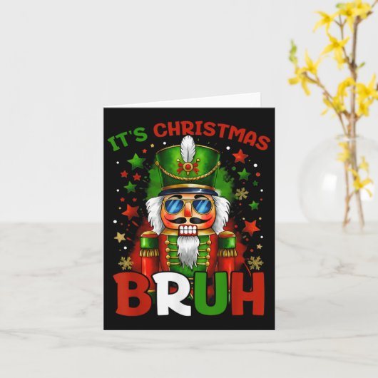 Carte It's Christmas Bruh Nutcracker Boys Kids Xmas Chri (Fleur jaune)