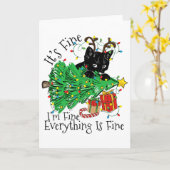 Carte It's Fine I'm Fine Everything Is Fine Fun Christma (Fleur jaune)