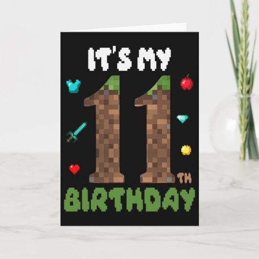 Carte Its My 11th Birthday Funny 11 Yrs Old Video Gamer (Devant)